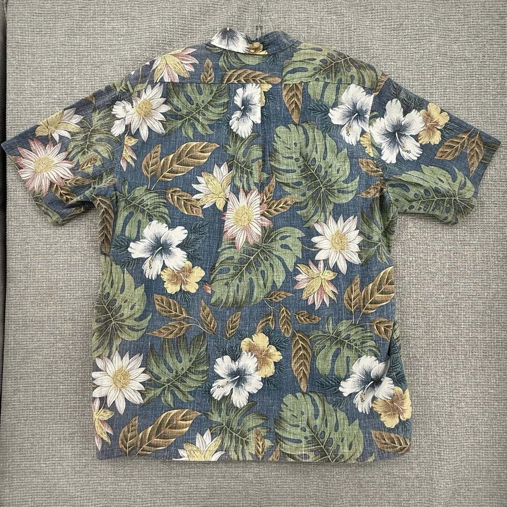 Vtg 90s Reyn Spooner Sz 3XL Hawaiian Popover Blue Pink Floral Botanical Nature‎